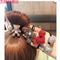 橡皮筋发圈女韩国东大同款满钻发绳小熊钻球扎头发皮套网红 满钻小熊2个装【一红一白】