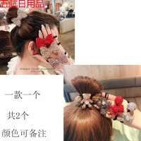 橡皮筋发圈女韩国东大同款满钻发绳小熊钻球扎头发皮套网红 满钻蝴蝶结+满钻小熊【可备注颜色】