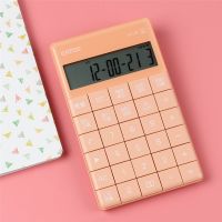 语音计算器大屏幕水晶按键财务专用12位数商务办公用品学生计算机|Q6语音款(橙色)送笔