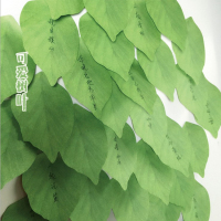 可爱韩版树叶便条贴 告示贴书签n次贴原纸浆自粘便条纸50张/本 可爱形状便条贴 古诗树成语树叶 古诗树枝