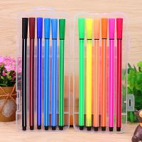 可水洗水彩笔套装儿童彩色笔幼儿园图画笔大号彩笔小学生画笔|六角杆12色水彩笔