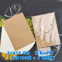 空白卡片英语单词卡大纸硬质自制识字手绘画画 diy书签打孔生字卡|21x15打孔+2环104张送封面