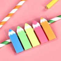 便利贴索引标签纸标记条塑料书签学生半透明指示荧光膜便签n次贴|五色蜡笔头(500张)