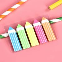 便利贴索引标签纸标记条塑料书签学生半透明指示荧光膜便签n次贴|五色铅笔头(300张)