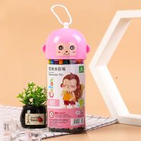 水彩笔画画套装幼儿园儿童可水洗小学生画画笔彩色笔做笔记记号笔|豪华手提48色 粉色1桶+蓝色1桶+2本画本