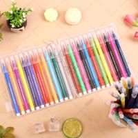 水彩笔画画套装幼儿园儿童可水洗小学生画画笔彩色笔做笔记记号笔|软头水彩笔24色 蓝色一桶+3本画本