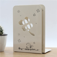 书立架男女学生书架书夹书靠书挡板创意中大号加厚|3278-41米白四叶草