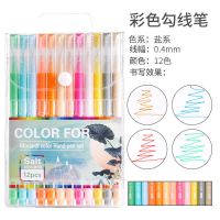 勾线笔学生用美术描边黑色儿童绘画油画新品模型水彩画画专用|[新莫兰迪12色-盐系]