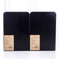 简约铁书夹书靠书立学生书挡板书档大号金属书架|无印风-黑色[一对2片]