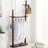 新中式实木衣帽架卧室美式衣服架子落地挂衣架网红家用客厅立式