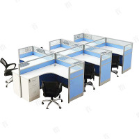 首指(SZ)办公职员桌 六人位L型 JP-044