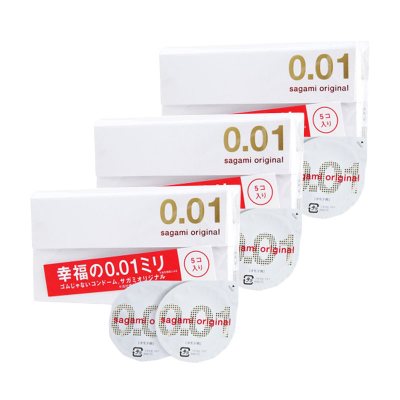 相模(SAGAMI) 日本原装进口 相模幸福0.01避孕套 5只装 3盒