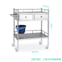 仪器置物架小推车不锈钢 手推工具车 多功能带抽屉院推车