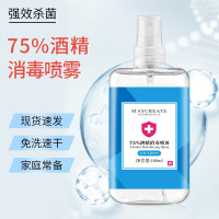 75度酒精洗手液消毒酒精喷雾用皮肤便携式乙醇免洗 家用皮肤室内100ml 3瓶装共300ml