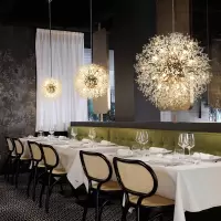北欧网红服装店灯具创意个性奶茶店装饰餐厅卧室水晶灯蒲公英吊灯