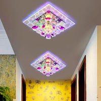 正方形led过道灯创意走廊灯玄关灯客厅射灯天花灯牛眼灯水晶筒灯