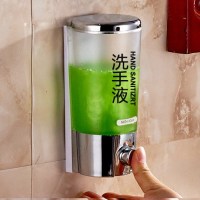 免打孔壁挂式洗发水沐浴露盒洗手液瓶酒店浴室家用手动按压皂液器|电镀单头400ML(洗手液字)