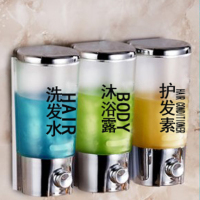 免打孔壁挂式洗发水沐浴露盒洗手液瓶酒店浴室家用手动按压皂液器|电镀单头三个装(洗发沐浴护发字)
