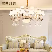 欧式水晶吊灯led复式楼别墅客厅大厅卧室餐厅锌合金玉石蜡烛吊灯