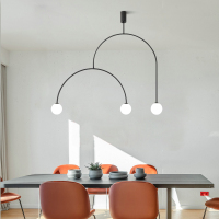 北欧极简卧室床头吊灯后现代简约创意个性餐厅吧台墙角几何线条灯