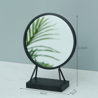 ins北欧网红台式化妆镜子宿舍女桌面便携大号学生小镜家用梳妆镜|黑色小号方台