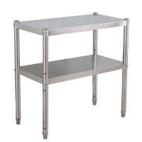 特厚不锈钢厨房置物架落地二层收纳架微波炉烤箱架橱柜两层放锅架