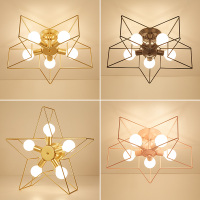北欧卧室灯五角星吸顶灯儿童房房间灯现代简约客厅灯书房创意灯具