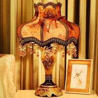 厂家直销遥控台灯欧式台灯奢华复古客厅台灯卧室床头婚房浪漫台灯