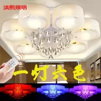 客厅灯圆形水晶吊灯创意主卧室房间吸顶灯具led现代简约餐厅灯饰