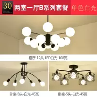北欧全屋灯具套餐创意成套客厅餐厅卧室吊灯现代简约魔豆套装组合|灰色套餐30两室一厅B