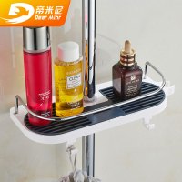 淋浴间花洒置物架免打孔卫浴房浴室卫生间淋浴杆托盘收纳架