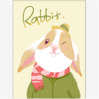 镜子化妆镜梳妆便携学生宿舍镜随身折叠美容大小镜台式折叠化妆镜|围脖-兔子