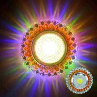 led七彩天花灯6 7 8公分开孔嵌入式筒灯3w装饰彩色射灯客厅过道灯