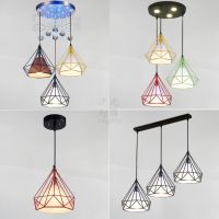 餐厅吊灯三头led创意个性美容饭店发廊吧台单个现代简约钻石灯具
