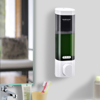 三头皂液器洗手液挂壁器免打孔按压瓶酒店洗发水沐浴露盒子壁挂式|B-6091白色单格