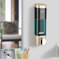 三头皂液器洗手液挂壁器免打孔按压瓶酒店洗发水沐浴露盒子壁挂式|B-6091金色单格