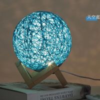 ins网红小夜灯台灯少女创意梦幻浪漫藤球灯饰礼物led卧室床头灯饰