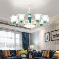 欧式奢华大气家用吊灯现代简约陶瓷铁艺灯饰简欧卧室餐厅灯具