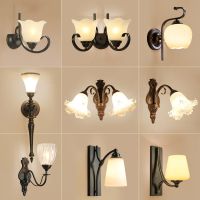 客厅壁灯卧室床头灯过道墙壁灯家用复古楼梯灯具美式单头双头灯具