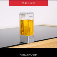 酒店浴室壁挂式手动双头沐浴露瓶子盒子给皂液器洗手液器|7001透明银色