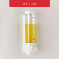 酒店浴室壁挂式手动双头沐浴露瓶子盒子给皂液器洗手液器|7007透明白色