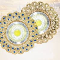 天花灯欧式射灯3w5w客厅过道树脂三色变光7.5猫眼牛眼孔灯筒灯