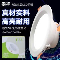 泰祥白富美筒灯嵌入式射灯孔灯客厅吊顶灯走廊天花灯筒灯6寸20w