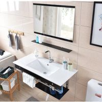 卫生间钢化玻璃洗脸盆陶瓷洗漱台洗面盆不锈钢支架龙头小户型阳台