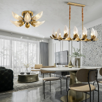 轻奢餐厅吊灯后现代北欧简约客厅水晶灯网红卧室灯具组合全屋新款