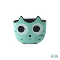 厨房水槽沥水篮水龙头沥水袋卡通水池挂篮免打孔收纳袋海绵置物架|猫咪沥水袋1个绿色