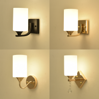 led壁灯卧室床头灯现代简约客厅走廊楼梯阳台铁艺电镀玻璃壁灯