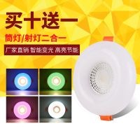 led筒灯/射灯筒灯led嵌入式3w9w天花灯吊顶洞灯三色变光超薄射灯