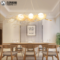 客厅灯简约现代鸟巢餐厅吊灯创意个台卧室灯大气家用北欧灯具