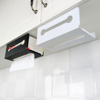厨房纸巾架免打孔橱柜壁挂式家用抽纸倒挂用纸架悬挂纸抽盒置物架